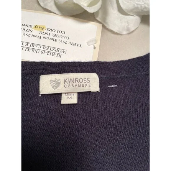 Kinross Cashmere NWT Womens Knit Sweater Tank Top M Academia Classic Lagenlook - Picture 6 of 6